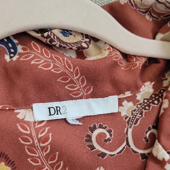 Dark Floral Patterned Fairygrunge  Blouse in Rust and Cream Wonens Size M - Picture 2 of 6